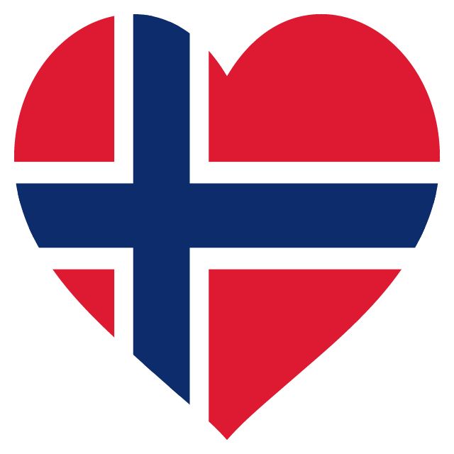 Hjerteformet norsk flagg
